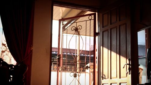 Low angle view of window in house