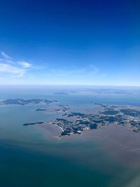 High angle view of sea against sky