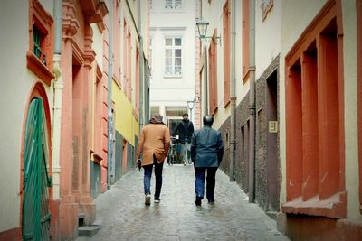 People walking in building