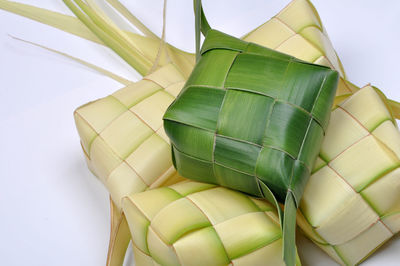 Close up view of a ketupat