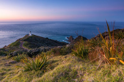 Scenic view of sea during sunset