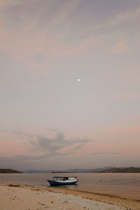 View of boat moored at shore