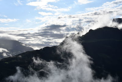 Scenic view of mountains against sky