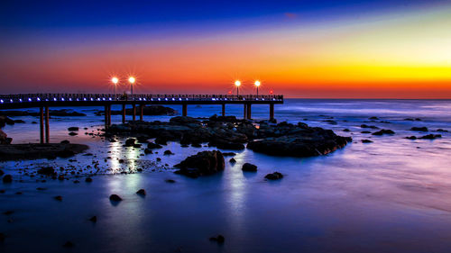 Scenic view of sea against sky at sunset