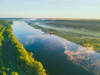 High angle view of landscape against sky