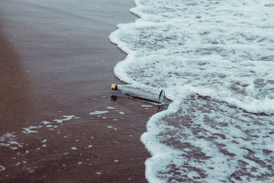 High angle view of frozen sea