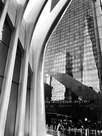 Low angle view of modern building in city