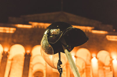 Low angle view of illuminated street light
