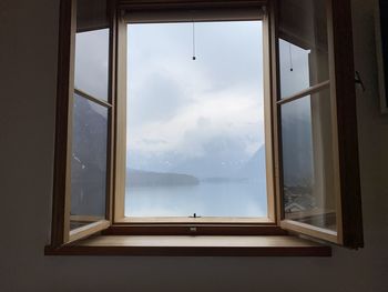 Reflection of sky on glass window