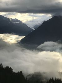 Scenic view of mountains against sky