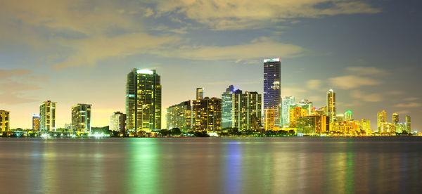 Skyline of buildings at brickell district, miami, florida, usa