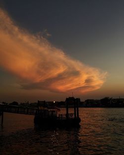 Scenic view of sea at sunset