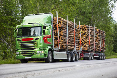 Lorry transporting logs