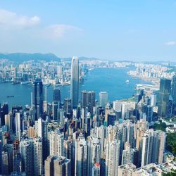 Aerial view of city at waterfront