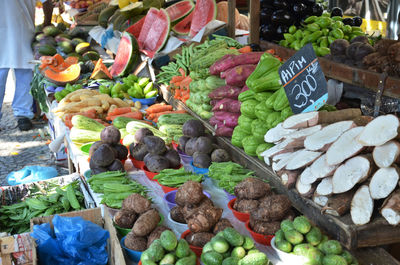 Food for sale at market stall