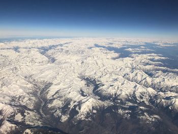 Scenic view of snow covered mountain