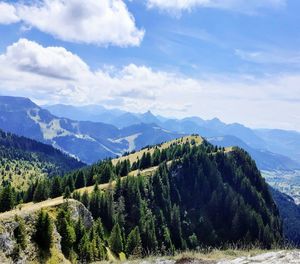 Panoramic view of mountains against sky