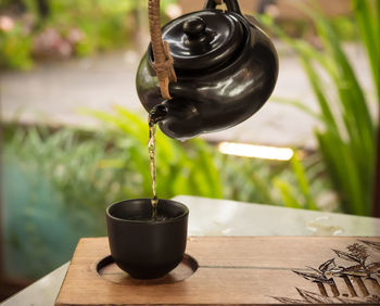 Close-up of coffee on table