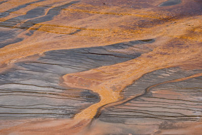 High angle view of road passing through a desert