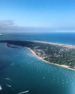 Aerial view of sea against sky