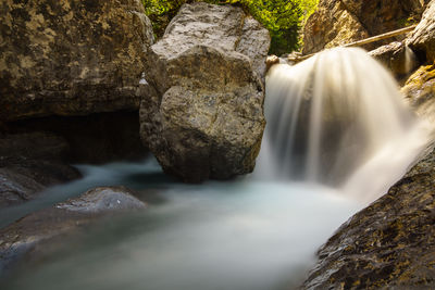 Scenic view of waterfall