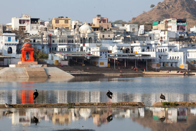 View of residential buildings in town