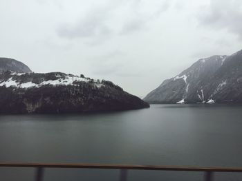 Scenic view of sea and mountains