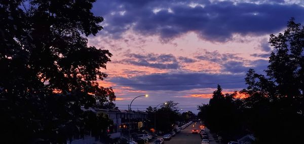 View of city at sunset