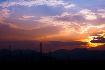 Scenic view of dramatic sky during sunset