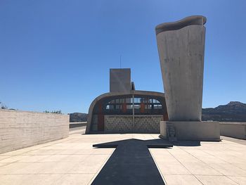 View of built structure against blue sky