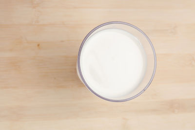 Directly above shot of drink on table