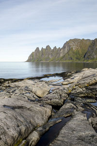 Scenic view of beach against sky