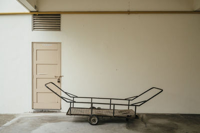 Forklift in empty room