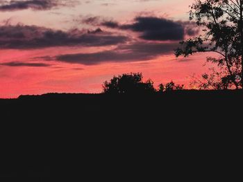 Silhouette trees against sky during sunset