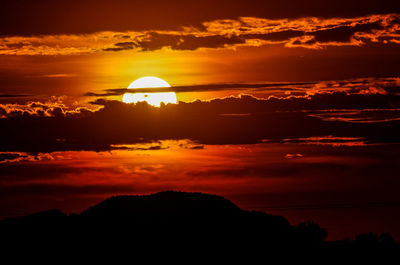 Scenic view of dramatic sky during sunset