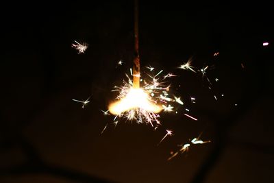 Firework display at night