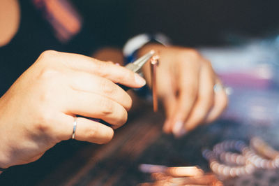 Close-up of cropped hand