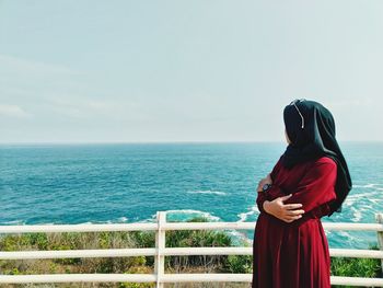 Lovely beach and pregnancy