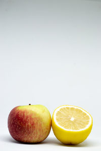 Close-up of apple against white background