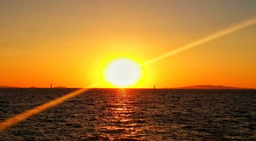 View of sea at sunset