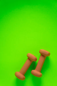 High angle view of toy on green surface