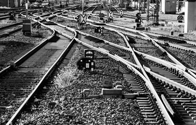 High angle view of railroad tracks