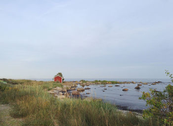 Scenic view of beach against sky