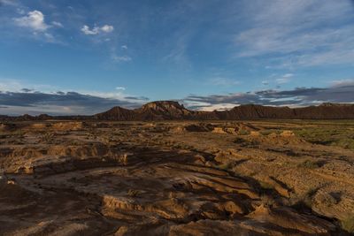 Scenic view of dramatic landscape against sky