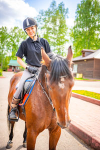 Man riding horse