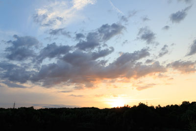 Scenic view of dramatic sky during sunset