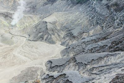 Full frame shot of vulcanic craters of tangkuban parahu mountain in lembang indonesia