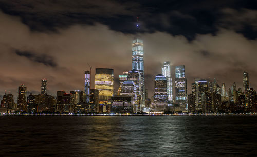 Illuminated city at night