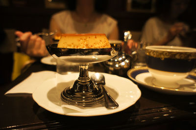 Close-up of tea served on table