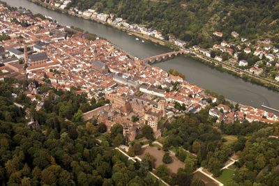 High angle view of townscape